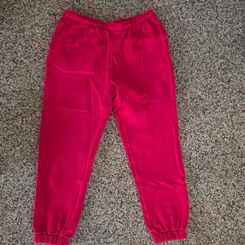 Universal Thread Womens Red Fleece Jogger Sweatpants Size M Drawstring Pockets